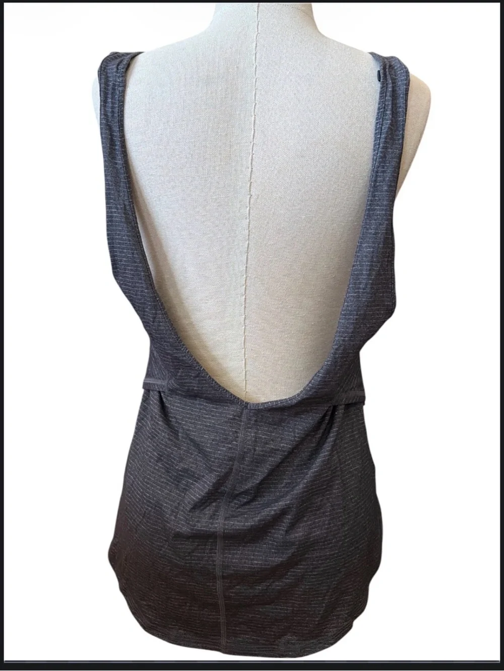 LULULEMON Charcoal Stripe Open-Side Tank